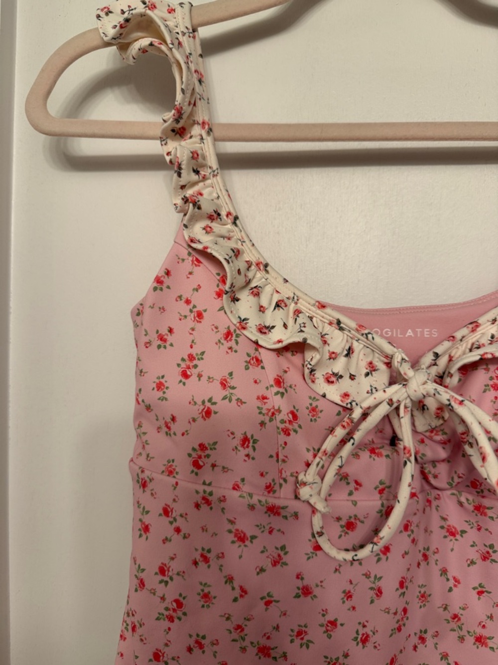 Pink Floral Ruffle Tank Top - Picture 5 of 7